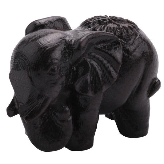 Ebony Elephant Ornaments Solid Wood Carving Furniture Porch Decor