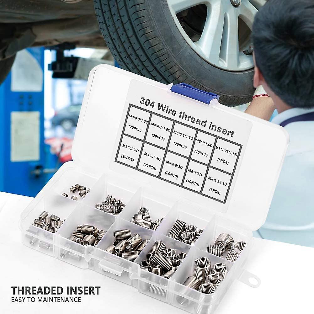 150pcs M3 M4 M5 M6 M8 Stainless Steel Heli Coil Thread Repair Insert