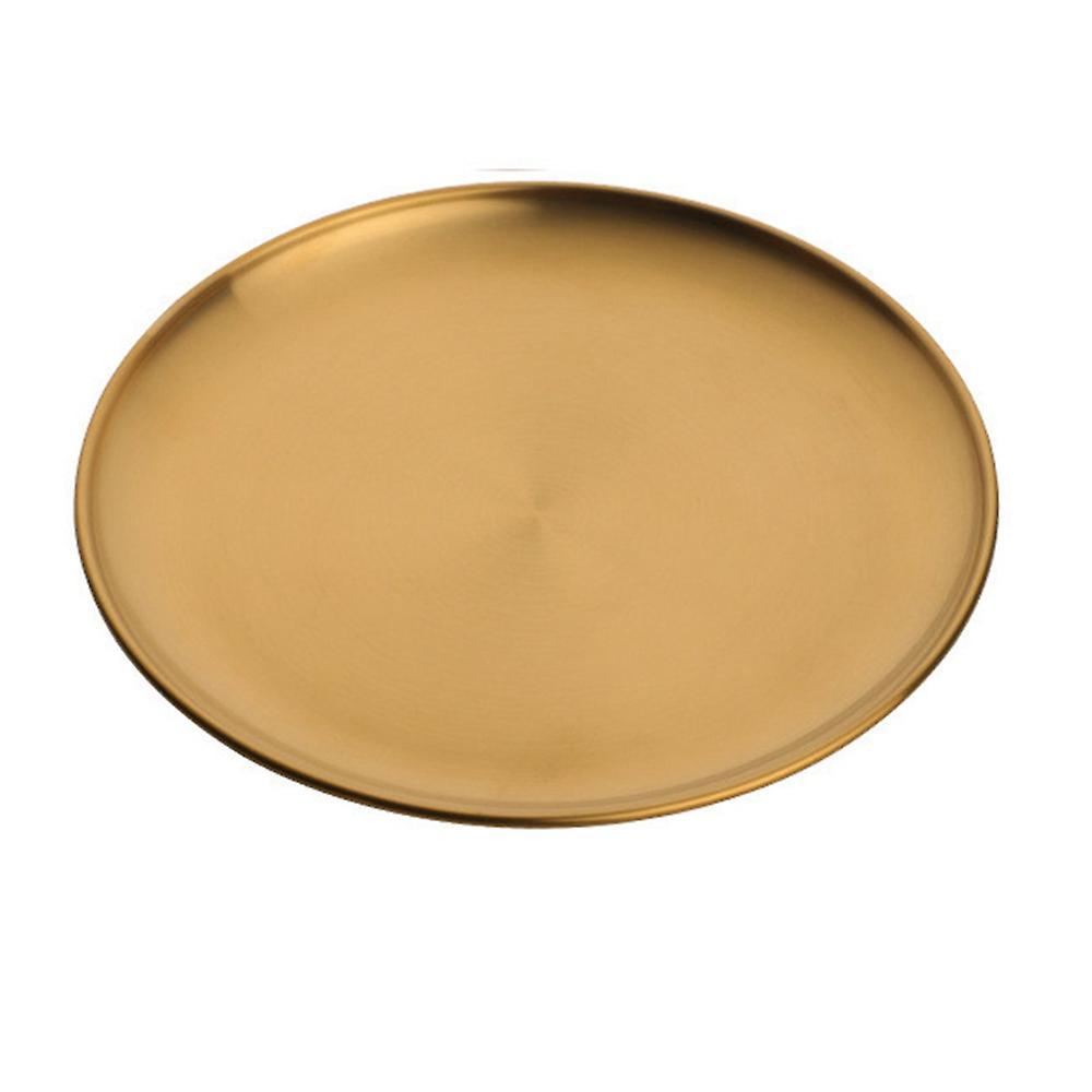 Stainless Steel Tableware Dinner Plate Food Container Tray Golden