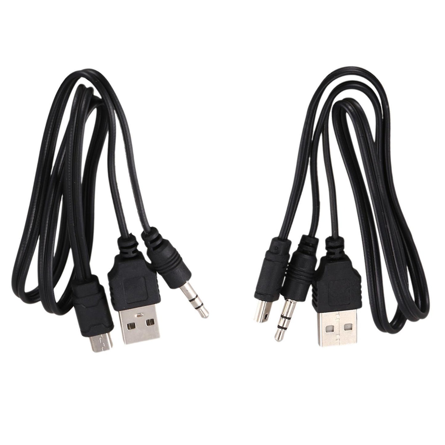 Usb 2.0 to Mini A Male 3.5mm Jack Plug Audio Data Cable 45cm 2 Pcs