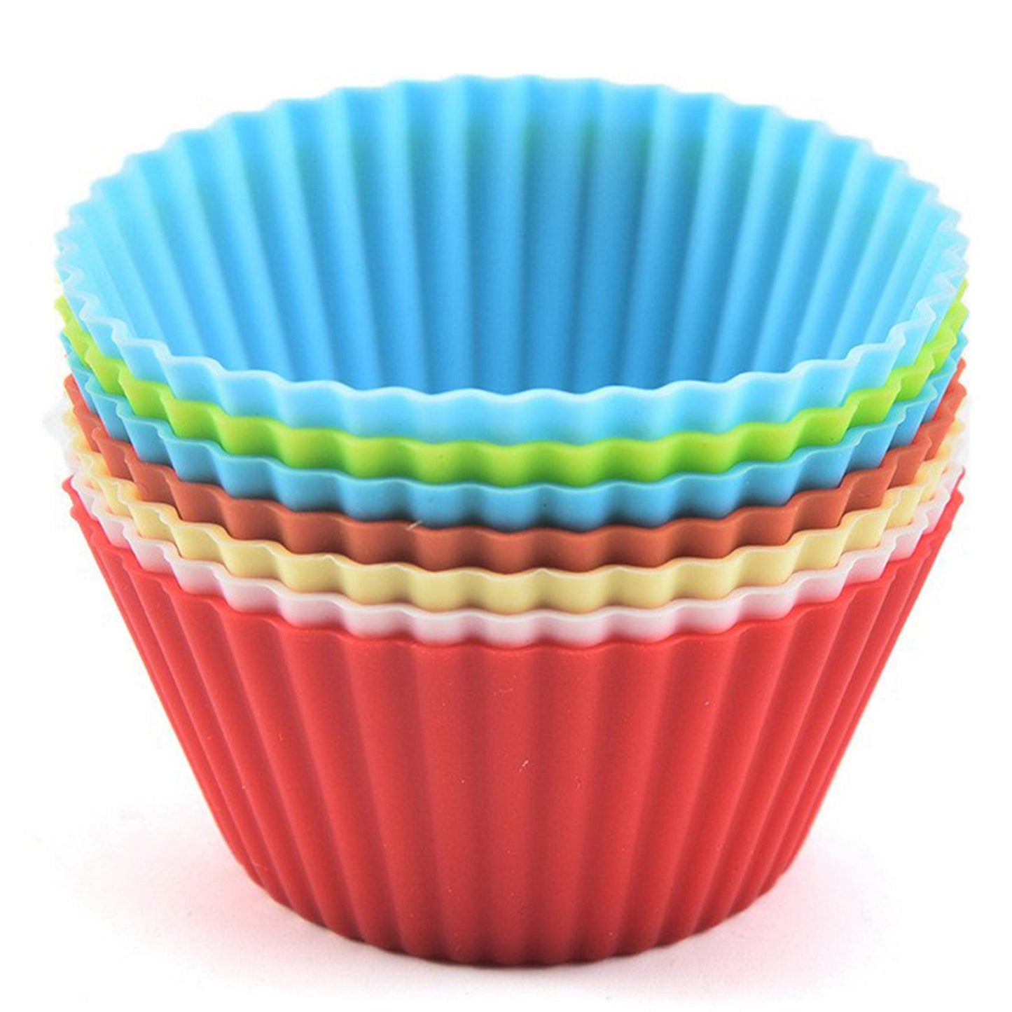 12 Pieces Of Silicone Muffin Cup Round 7cm Cake Cup Color Set