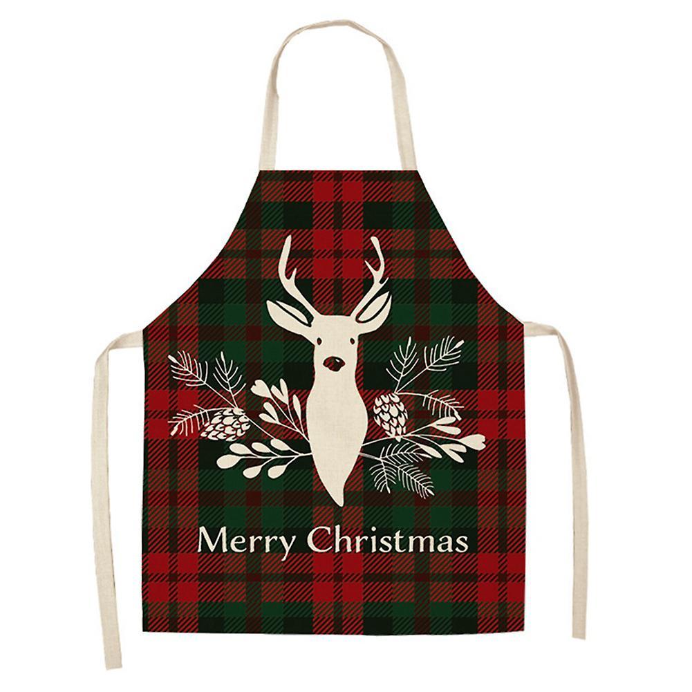 Linen Merry Christmas Apron for Home Kitchen Antifouling Apron A