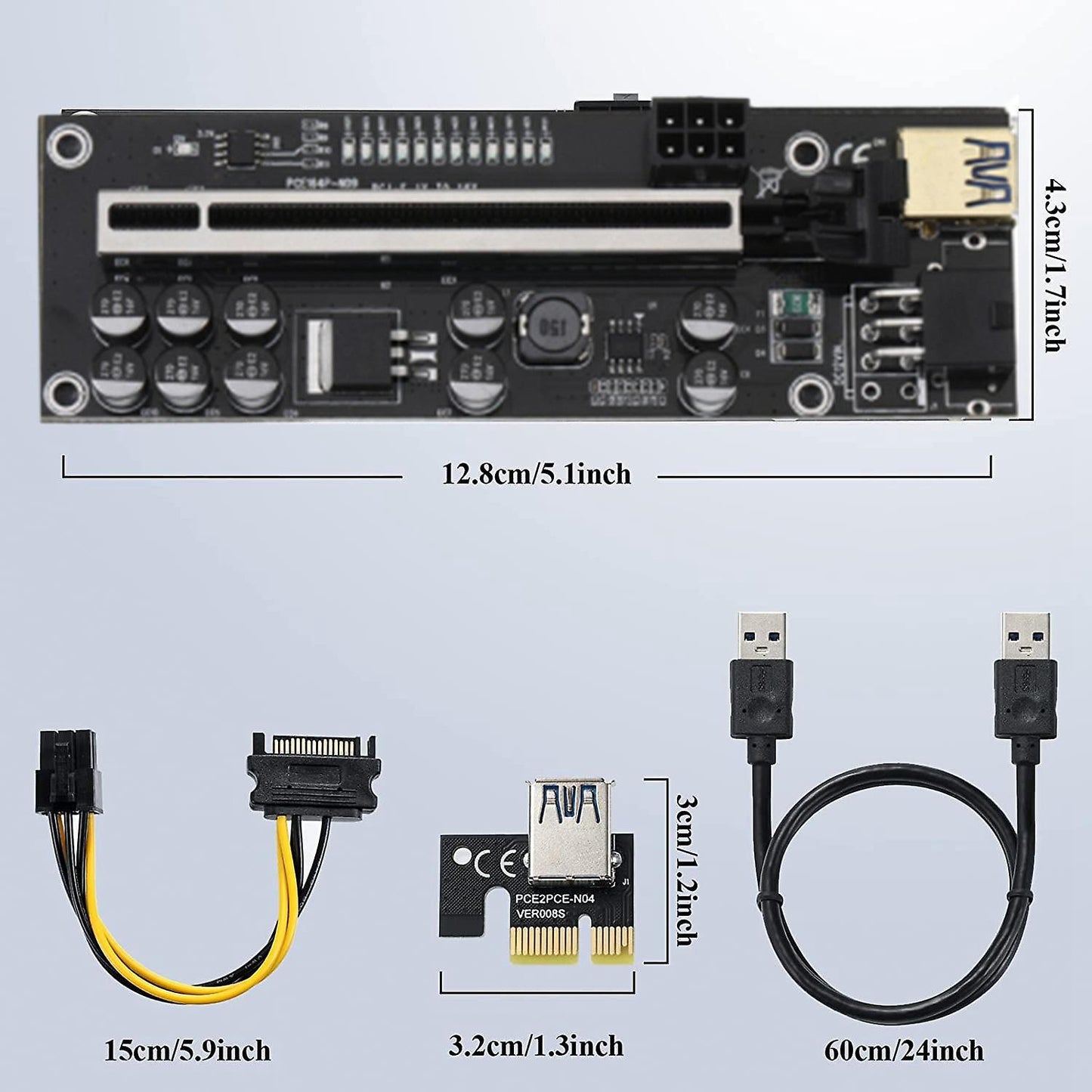 Pcie Riser 011 V011 Pro Pci E Express Card Cable for Bitcoin Mining