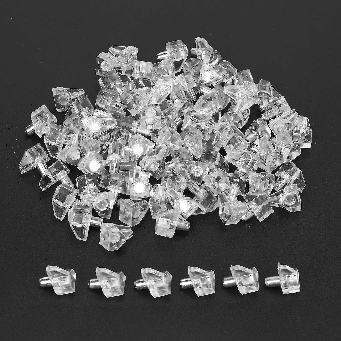 100 Pcs Clear Shelf Support Pegs -5 Mm Cabinet Shelf Holder Pins