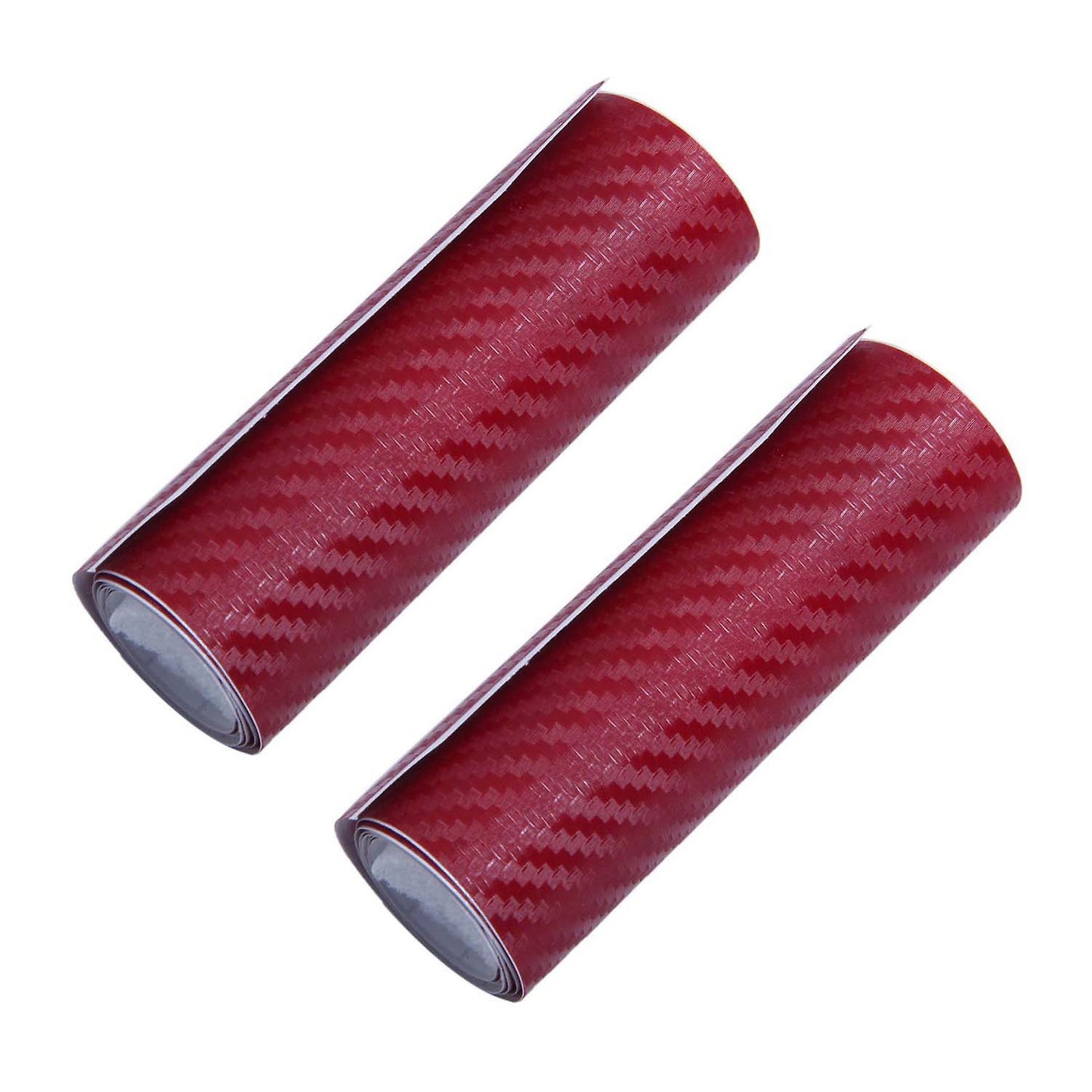 2x Car Diy 3d Carbon Fiber Vinyl Roll Film Sticker 70x10cm Wine Red