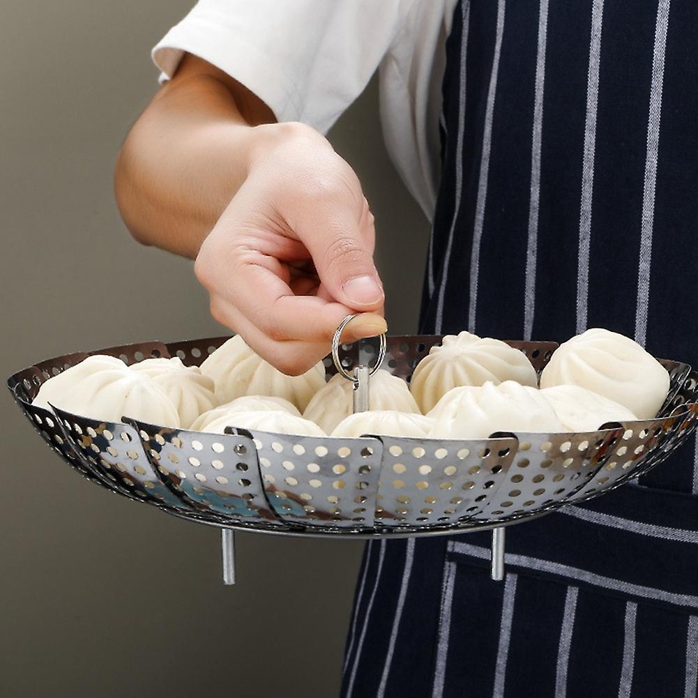 Folding Dish Steam Stainless Steel Food Basket Mesh Vegetable Vapor,m