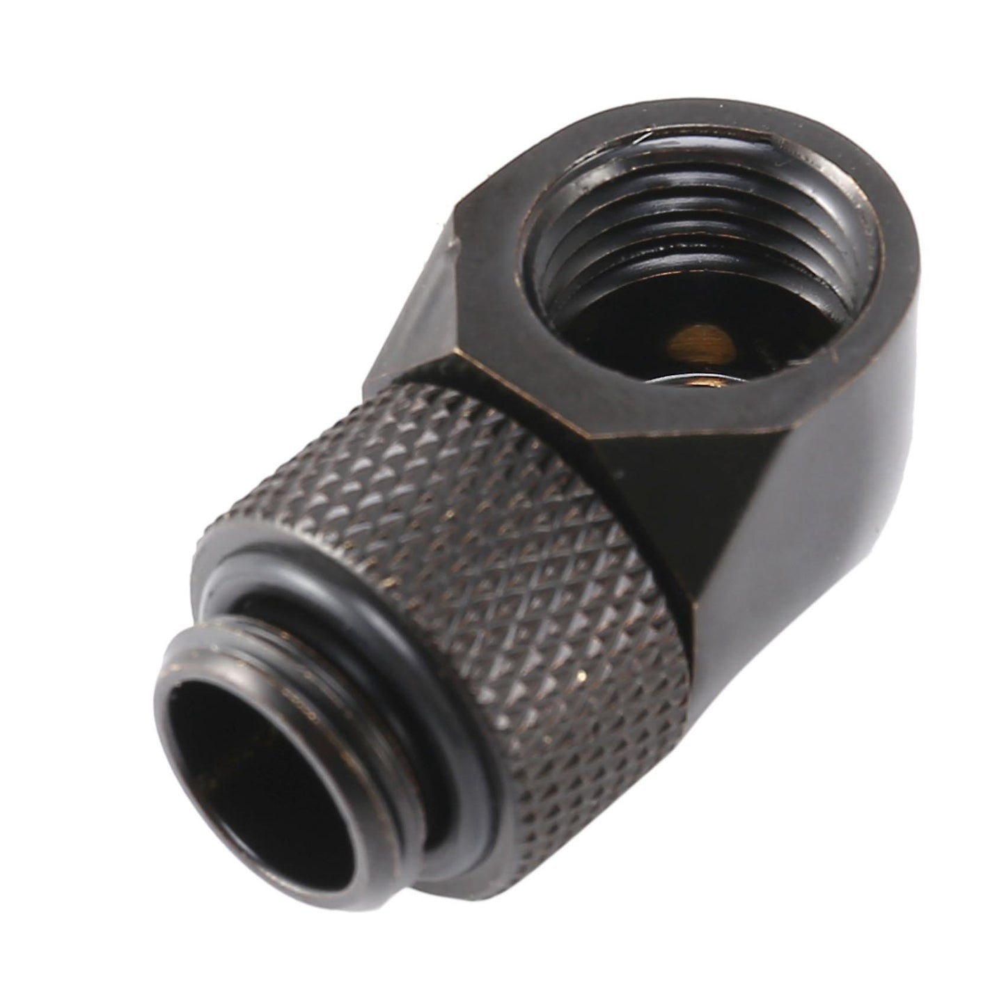 12.9mm G1/4 Thread 90 Degree Rotary Tube Connector Fitting Black