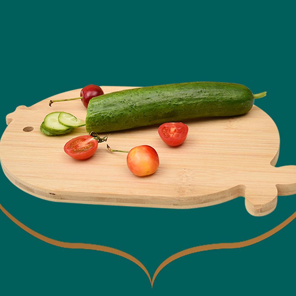Animal Shape Household Mildewproof Solid Wood Cutting Board(pig)