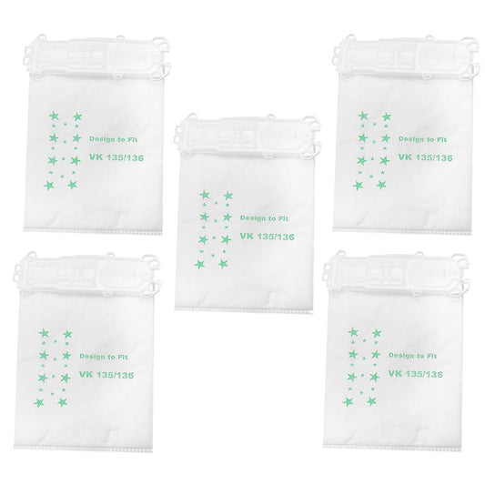 5 Pcs Dust Bags for Vorwerk Vk135 Vk136 Fp135 Fp136 Vacuum Cleaner