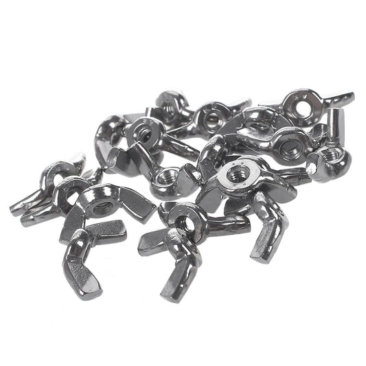 A2/70 (304) Stainless Steel Butterfly Nuts Silver, M3*0.5mm 20pcs