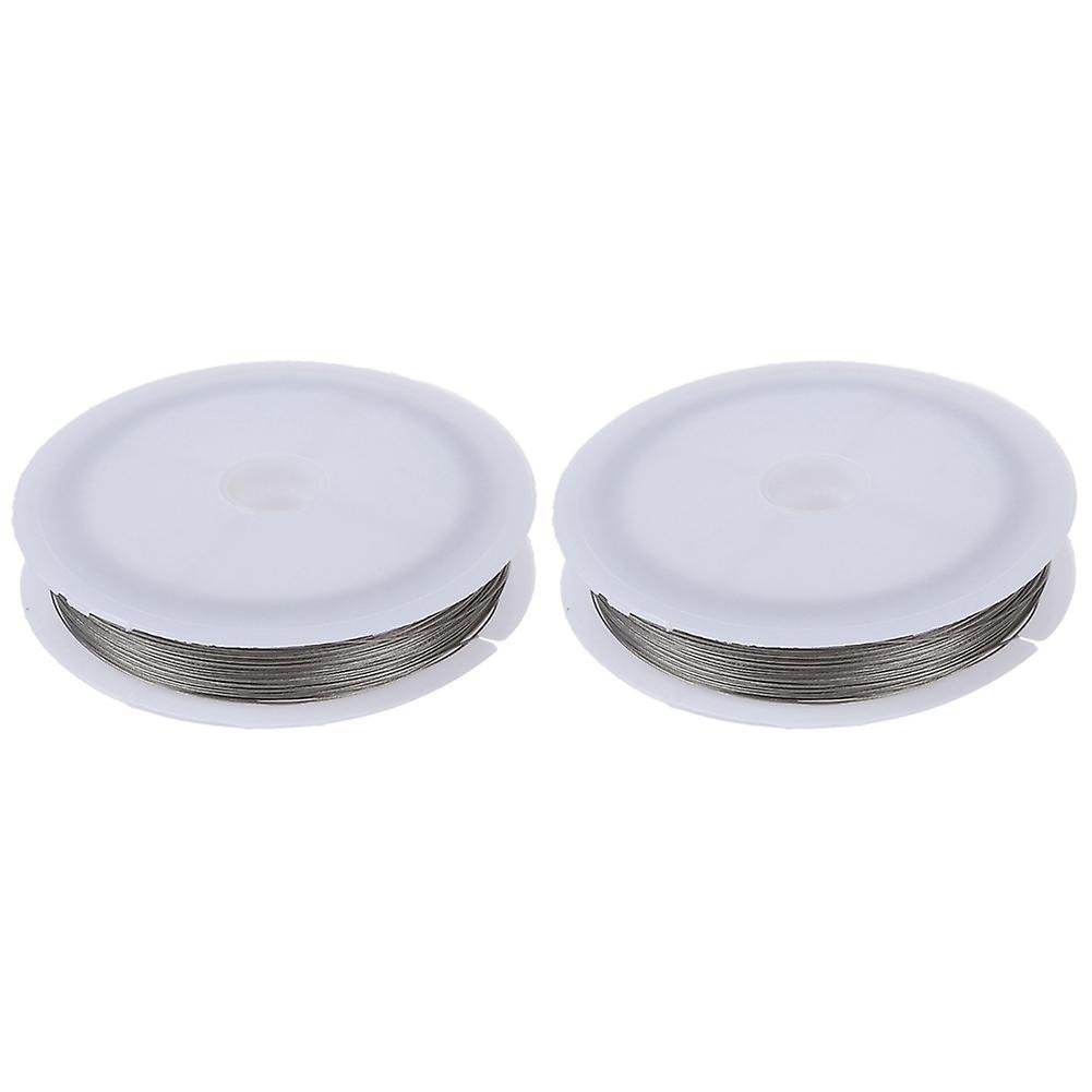 2x Tiger Tail Fil Pour Enfiler Des Perles - 90m / 0.38 Mm / D'argent