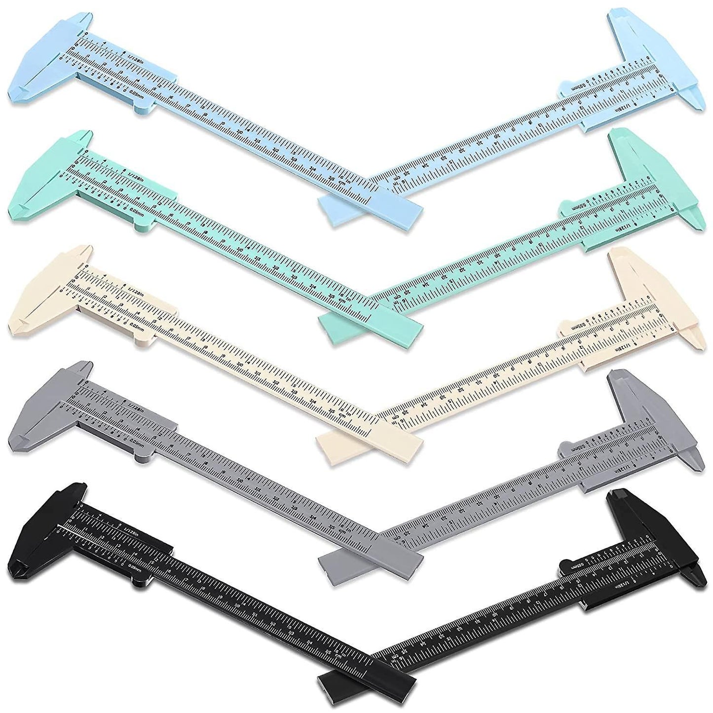 10pcs 150mm Plastic Caliper Sliding Gauge for Student Office 5 Colors