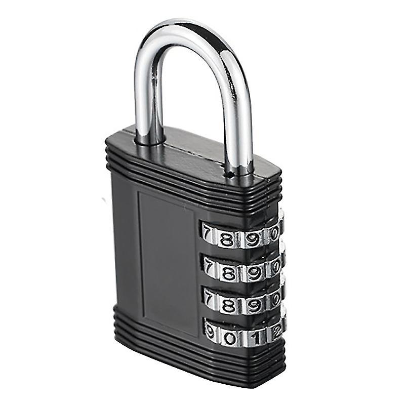 4 Digit Code Padlock for Lockers, Resettable&weatherproof , Black