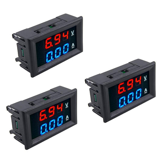 3pcs Led Digital Dc 0-100v 10a Voltage Amp Voltmeter Ammeter Tester