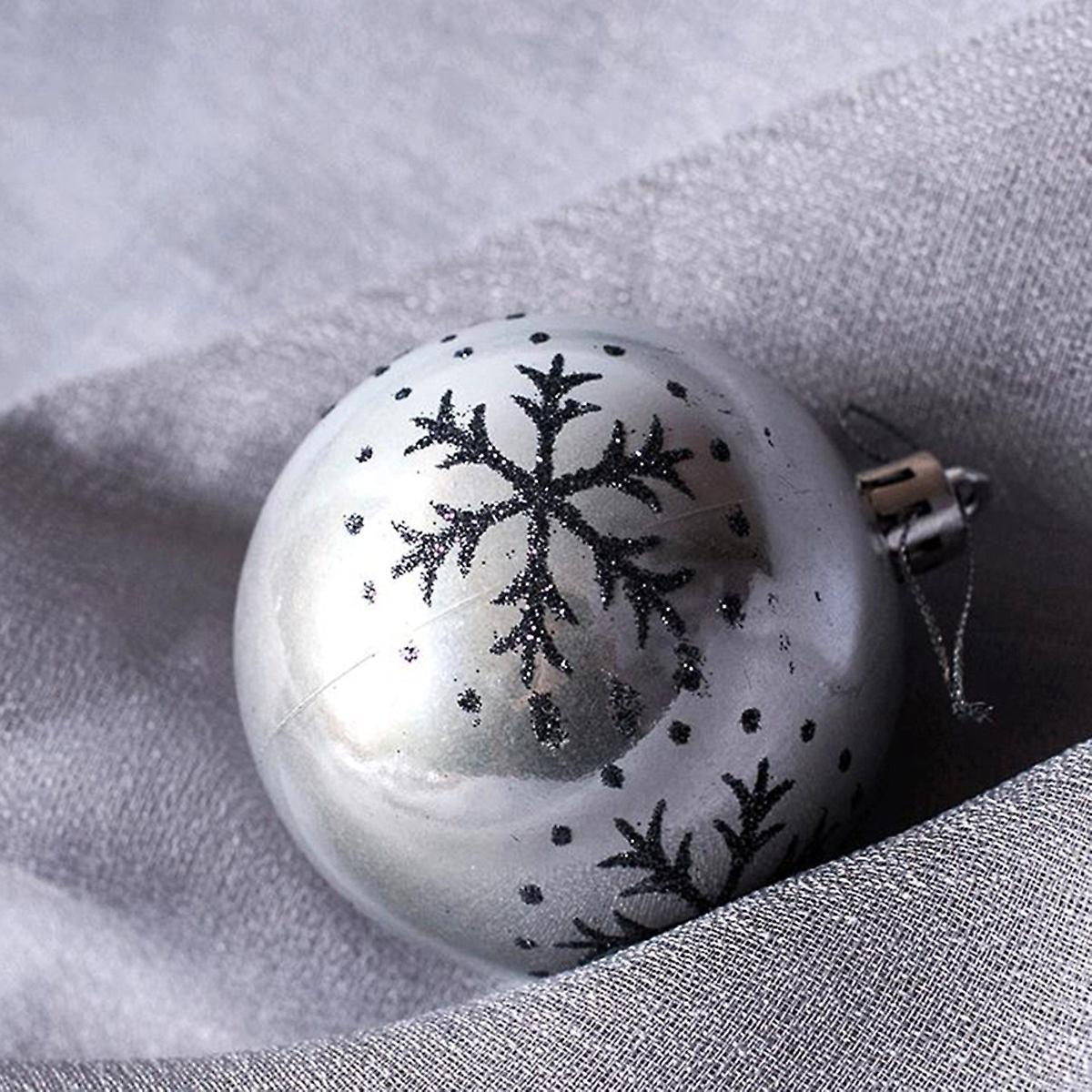 8cm Snowflake Christmas Ball Black Gray Christmas Ball Decoration