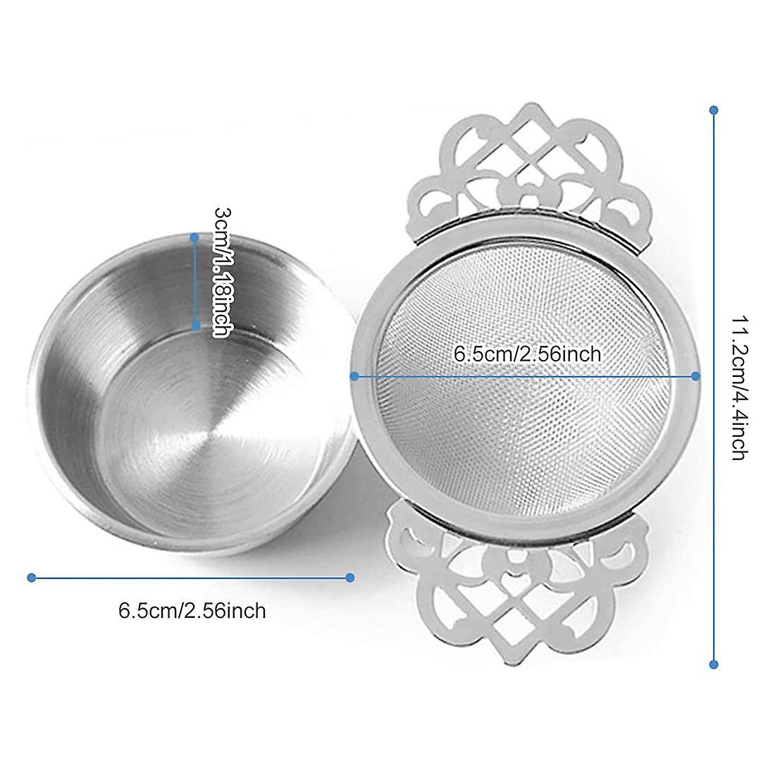 2pcs Stainless Steel Ultra Fine Mesh Tea Strainers with Handles