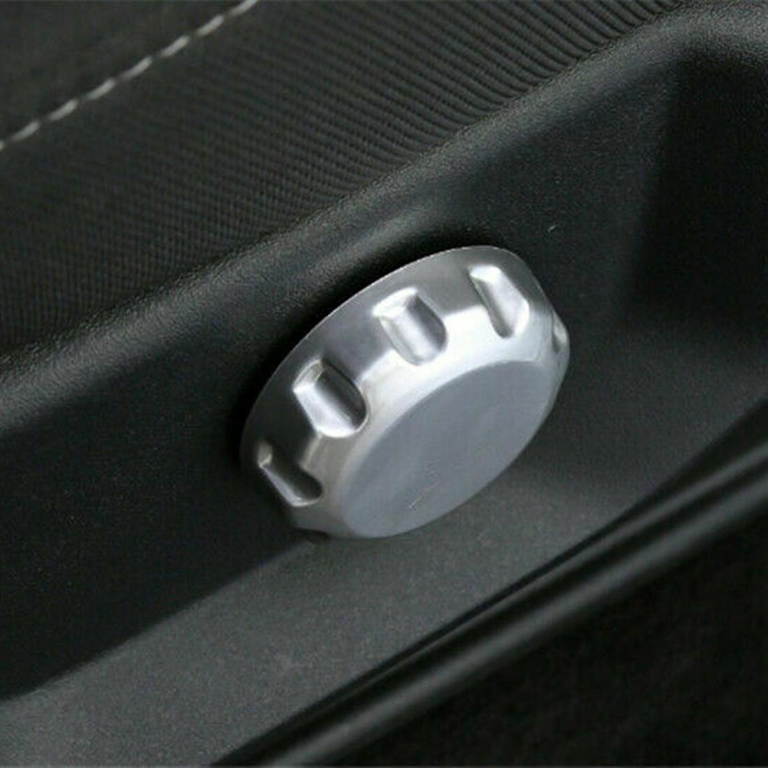 Passenger Seat Lumbar Support Adjuster Knob Button Trim Cover, Silver