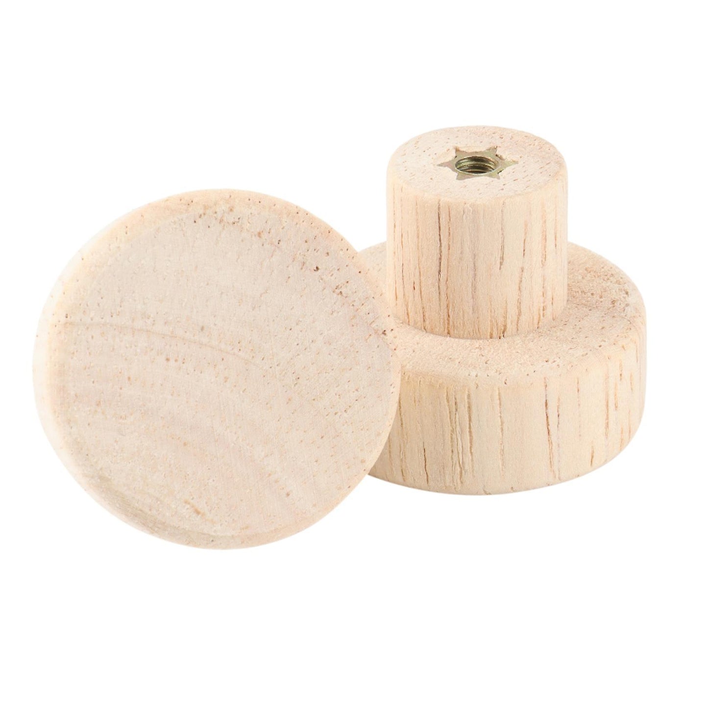 10pcs Wood Round Pull Knobs for Cabinet Drawer Handle Furniture S