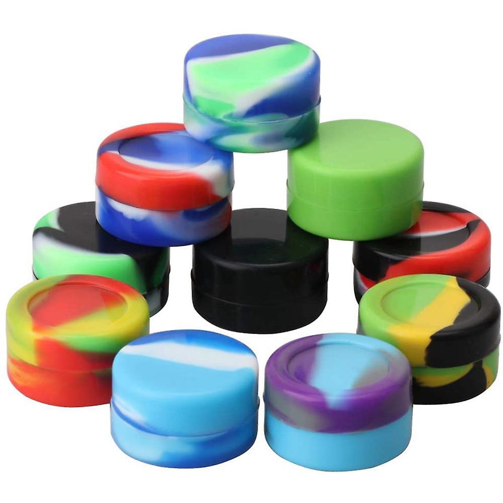 10 Pcs 5ml Silicone Wax Containers Assorted Colors Multi Use