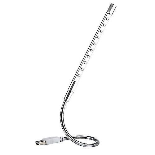 10 Led Usb Keyboard Night Lamp for Reading Notebook Laptop(silver)