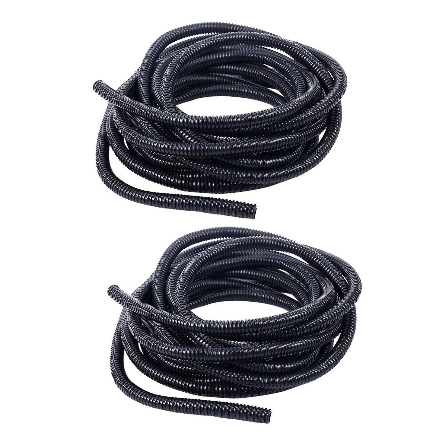 2x 20 Ft Split Wire Loom Conduit Polyethylene Tubing Black 10mm