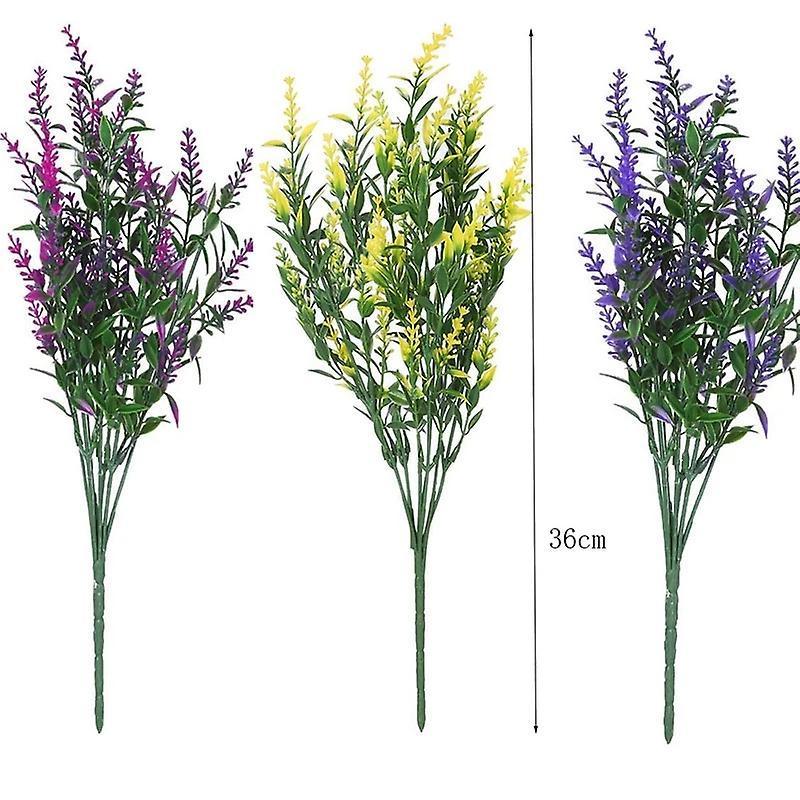 12 Bundles Artificial Lavender Flowers Outdoor Fake Flowers