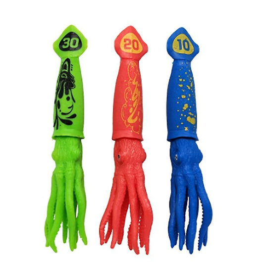 3pcs Squid Toys Pool Toys for Kids Throw Underwater Octopus Bath Toys