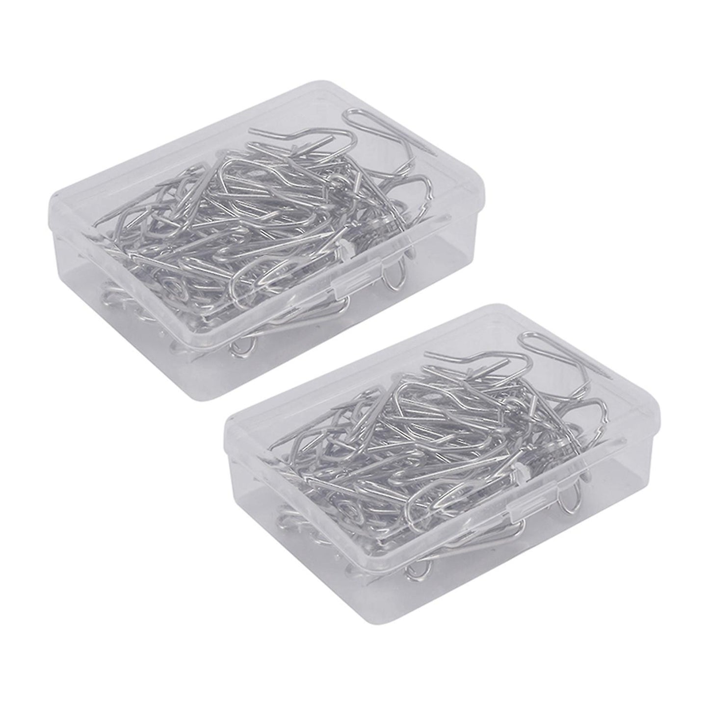 100 Pack Metal Curtain Hooks Drapery Hook Pins with Clear Box