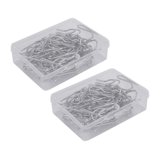 100 Pack Metal Curtain Hooks Drapery Hook Pins with Clear Box