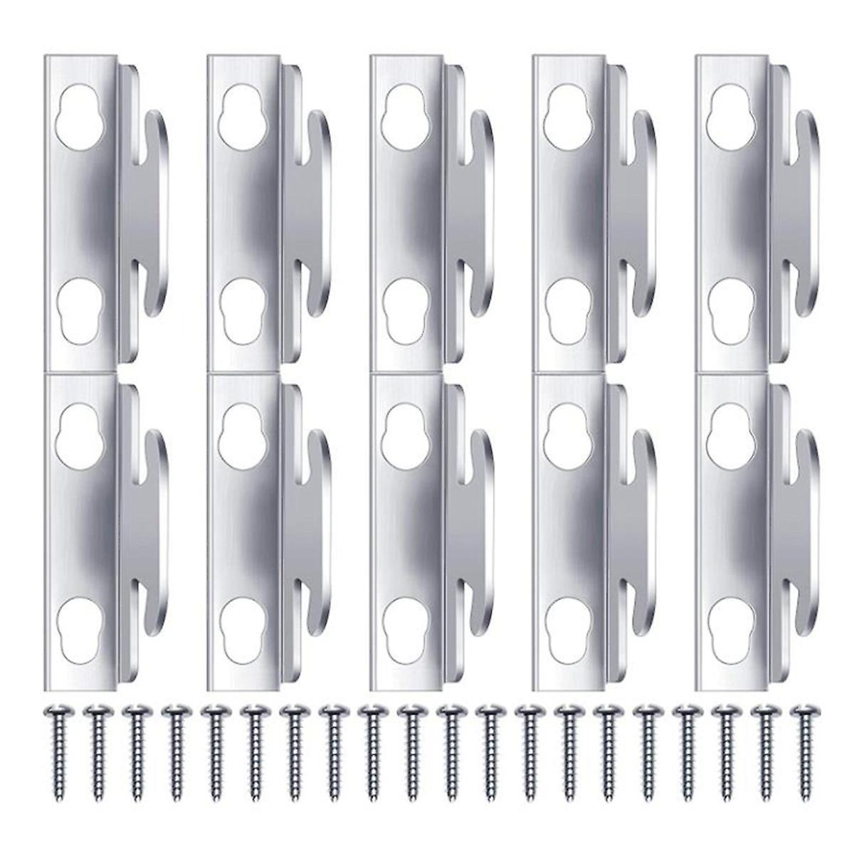 Curtain Rod Bracket,10 Pcs Curtain Hook Bracket Rod Kit with Screws