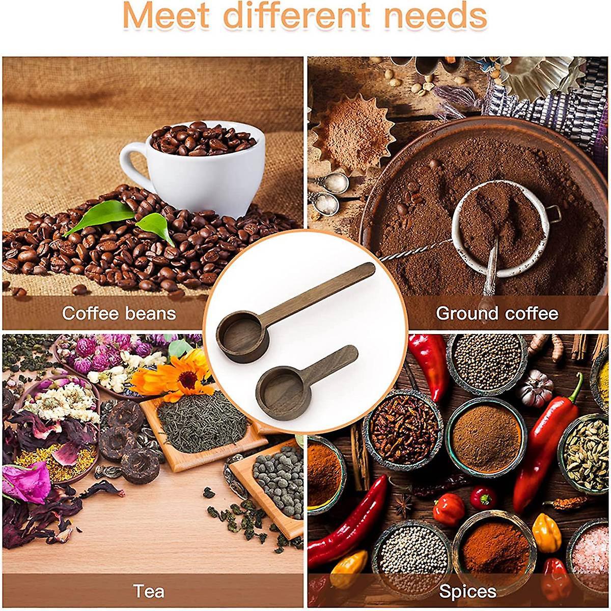2pcs 3.93inch&6.61inch Wooden Coffee Spoons,for Coffee Beans,tea,etc