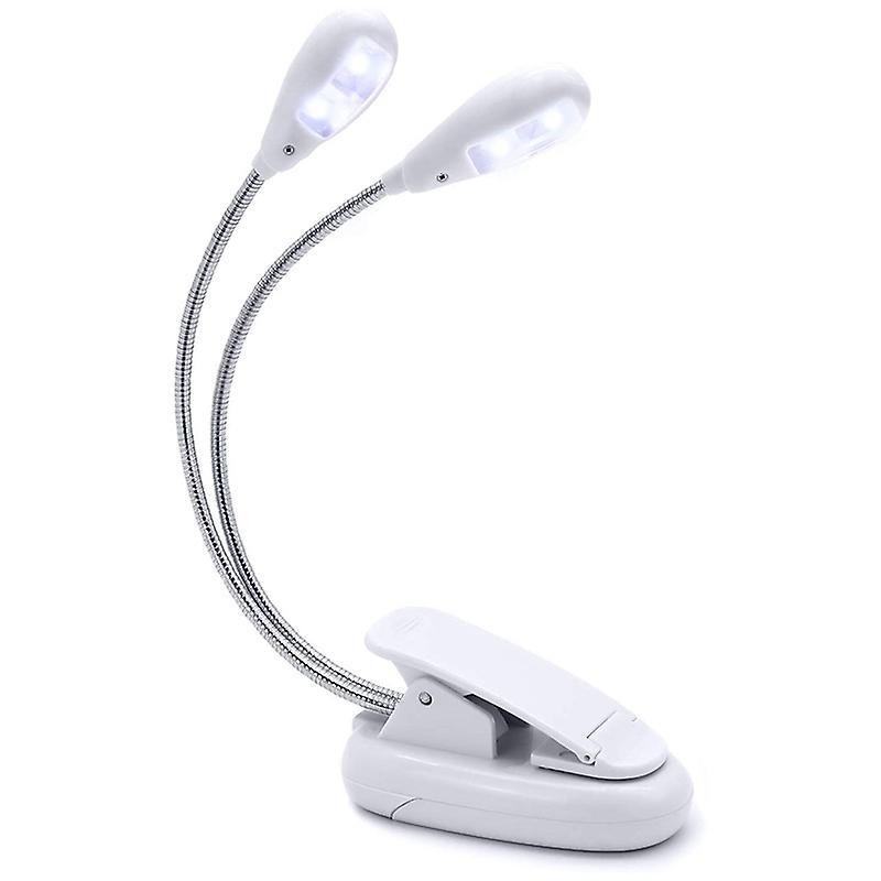 Music Stand Light, White Clip On Led Book Lights, 4 Brightness Levels