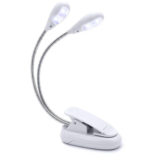 Music Stand Light, White Clip On Led Book Lights, 4 Brightness Levels