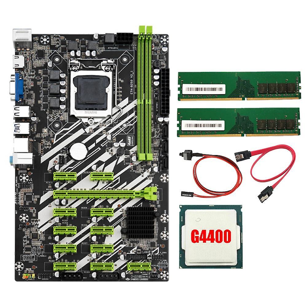 Motherboard with 4400cpu+2 X 4g Ddr4 Ram+sata Cable+switch Cable
