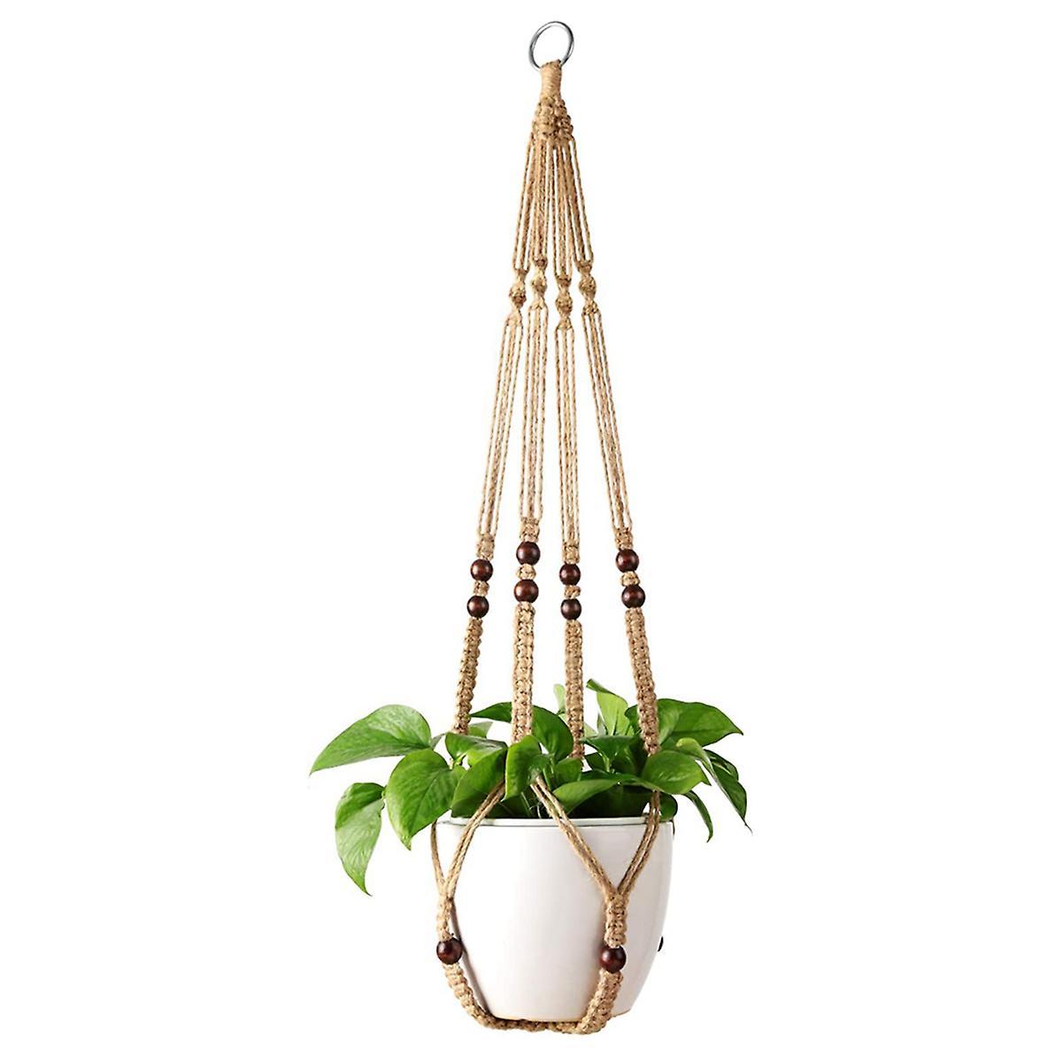 Plant Hook Indoor Hanging Flowerpot Basket Brown