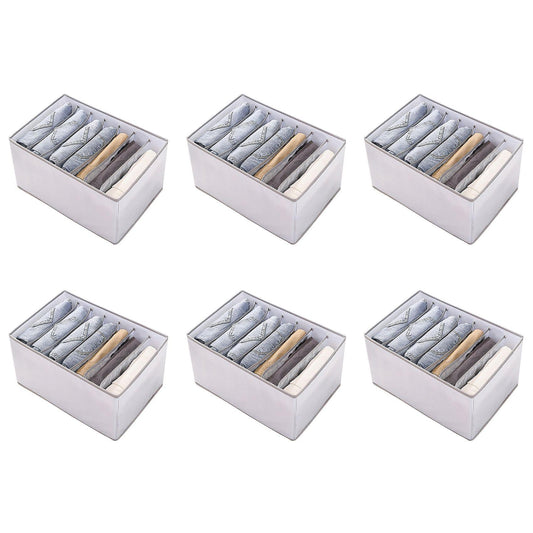Pp Wardrobe Clothes Organizer Jeans Compartment Storage Box, Gray, L