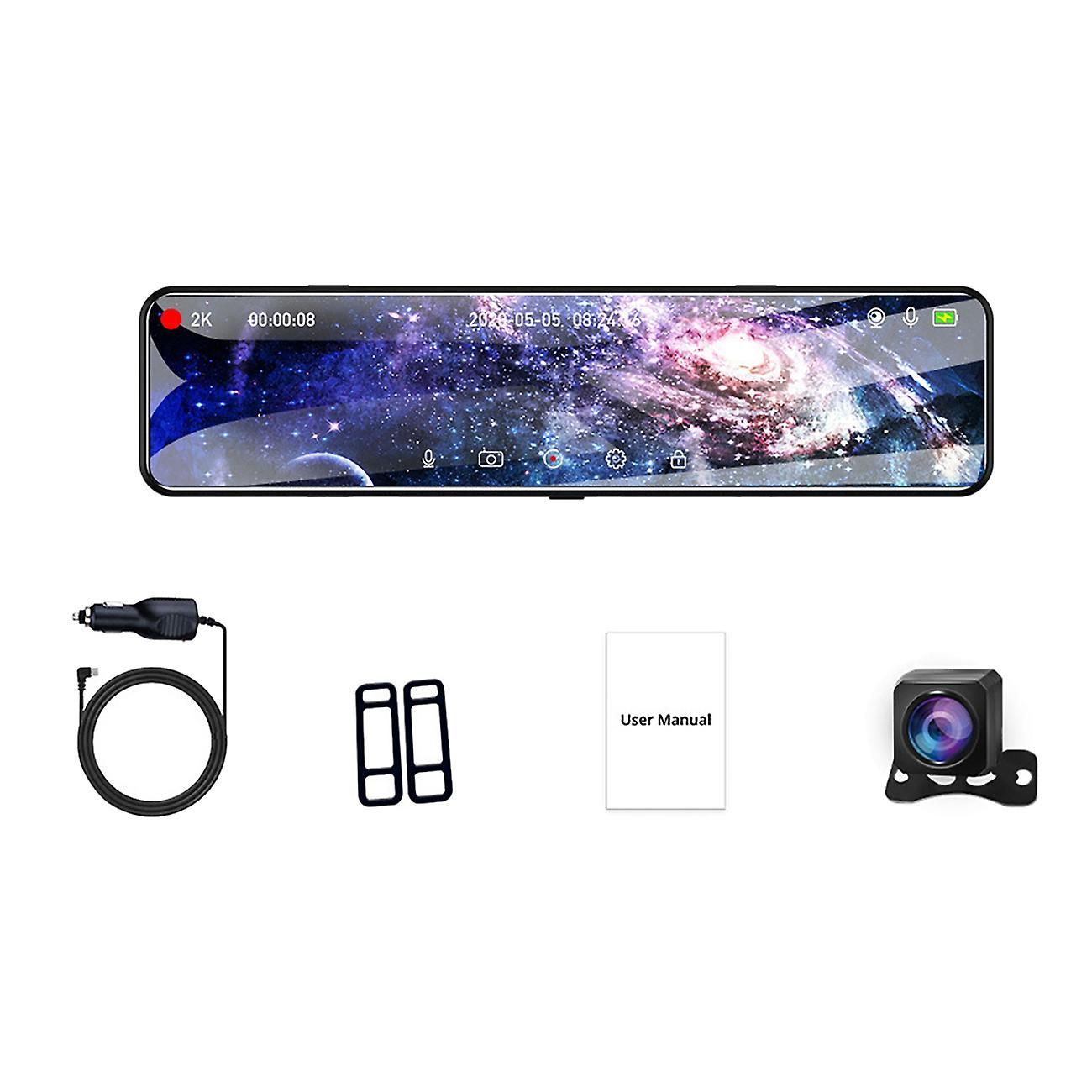 Car Dashcam 12inch Stream Media Rear View Mirror Camera