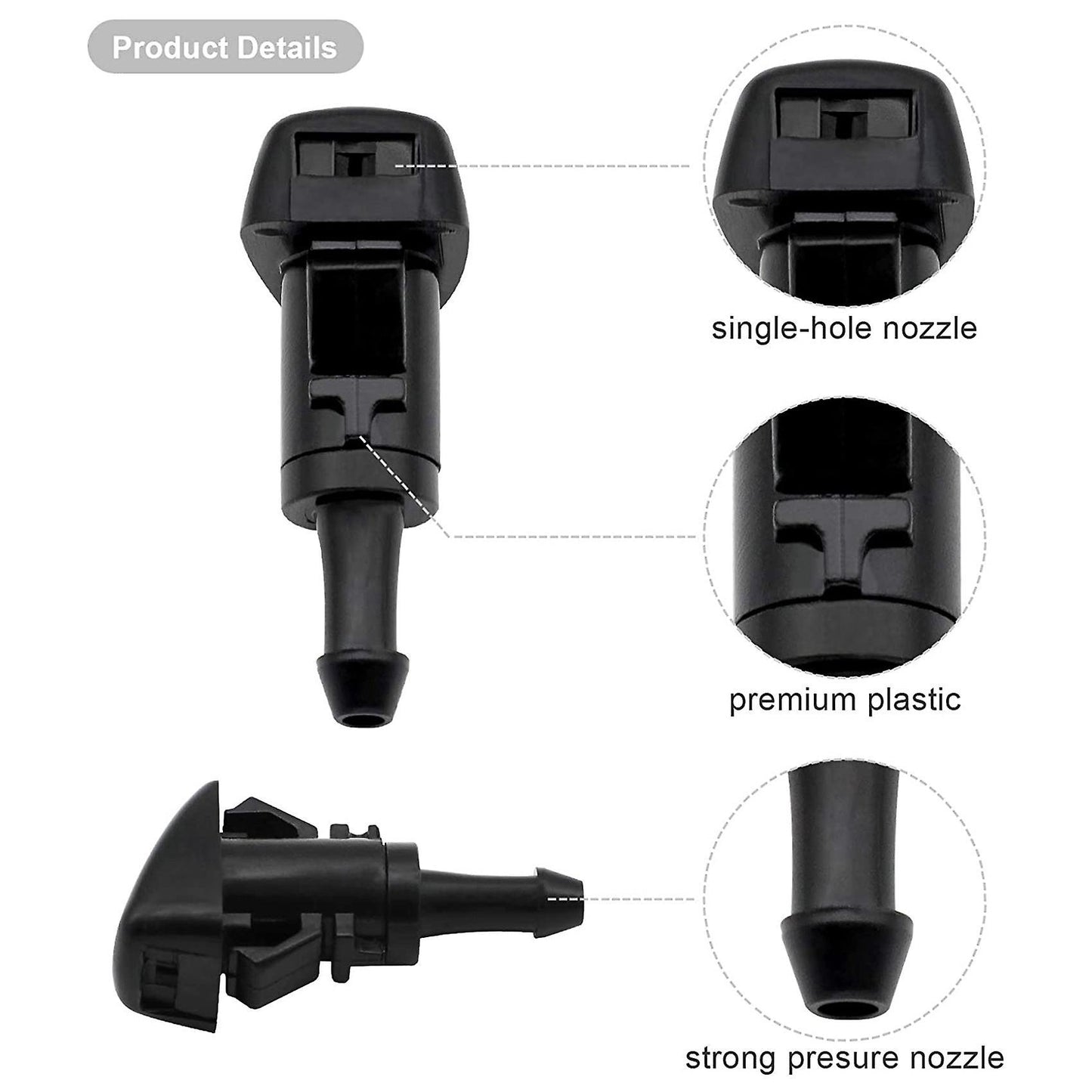 4 Pack Front Windshield Washer Nozzles Kit for Chrysler Dodge Ram