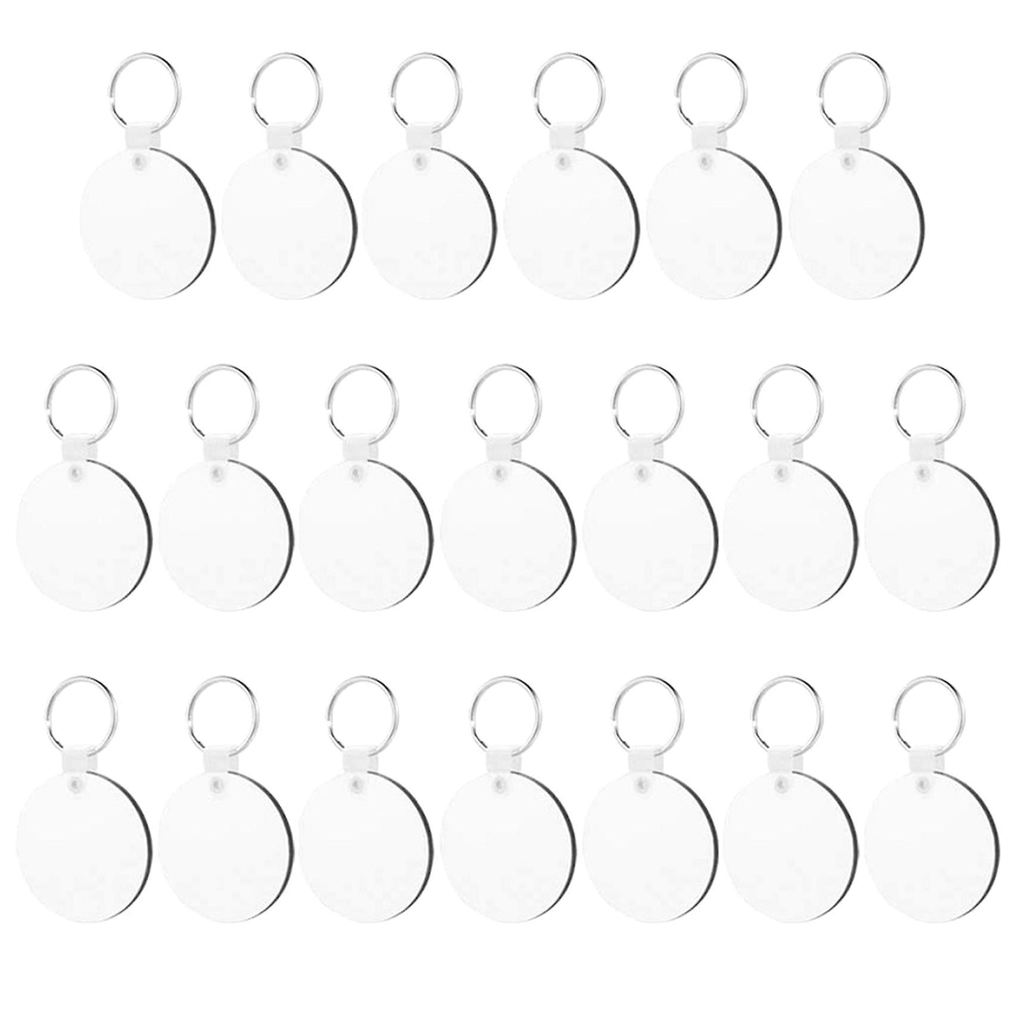 20pcs Sublimation Blank Keychain Diy with Key Ring Thermal Transfer