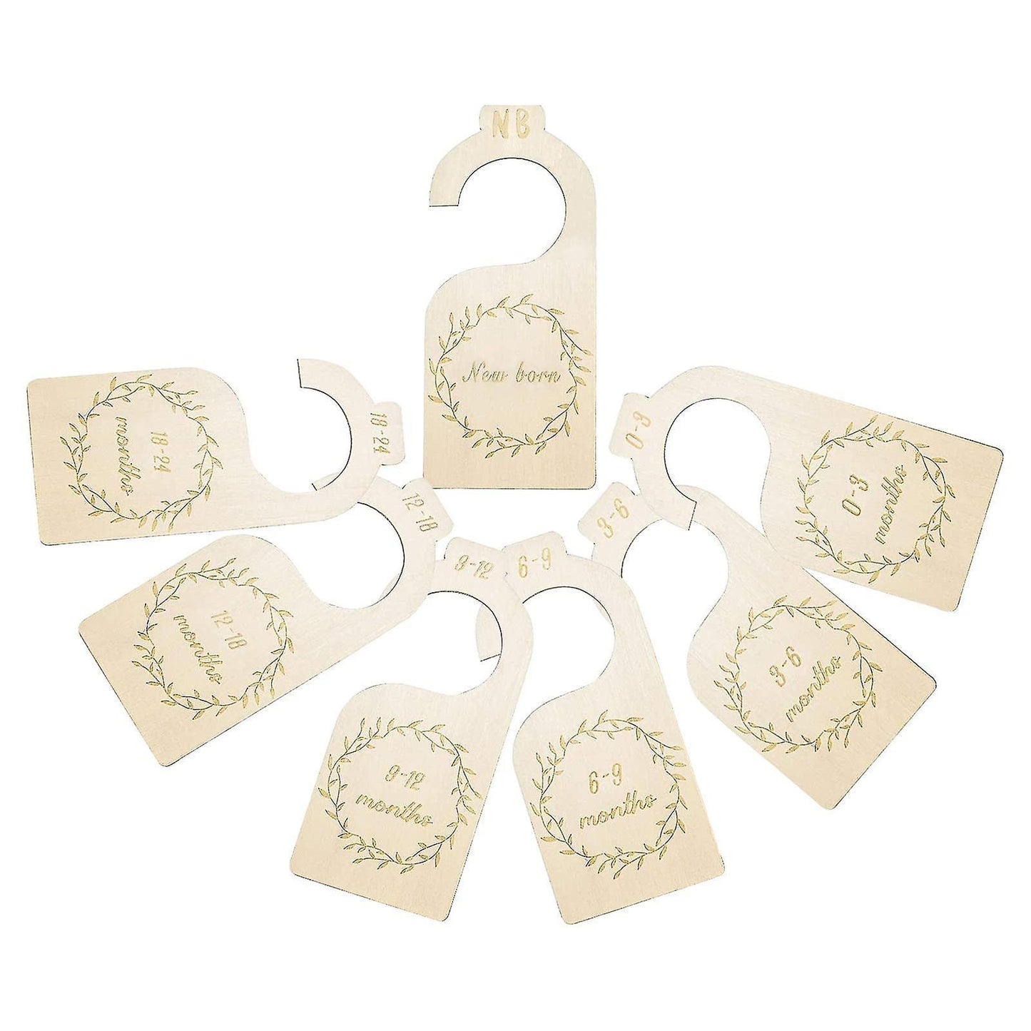 7 Pieces Baby Closet Size Divider Wooden Baby Closet Organizers