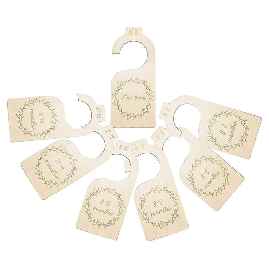 7 Pieces Baby Closet Size Divider Wooden Baby Closet Organizers