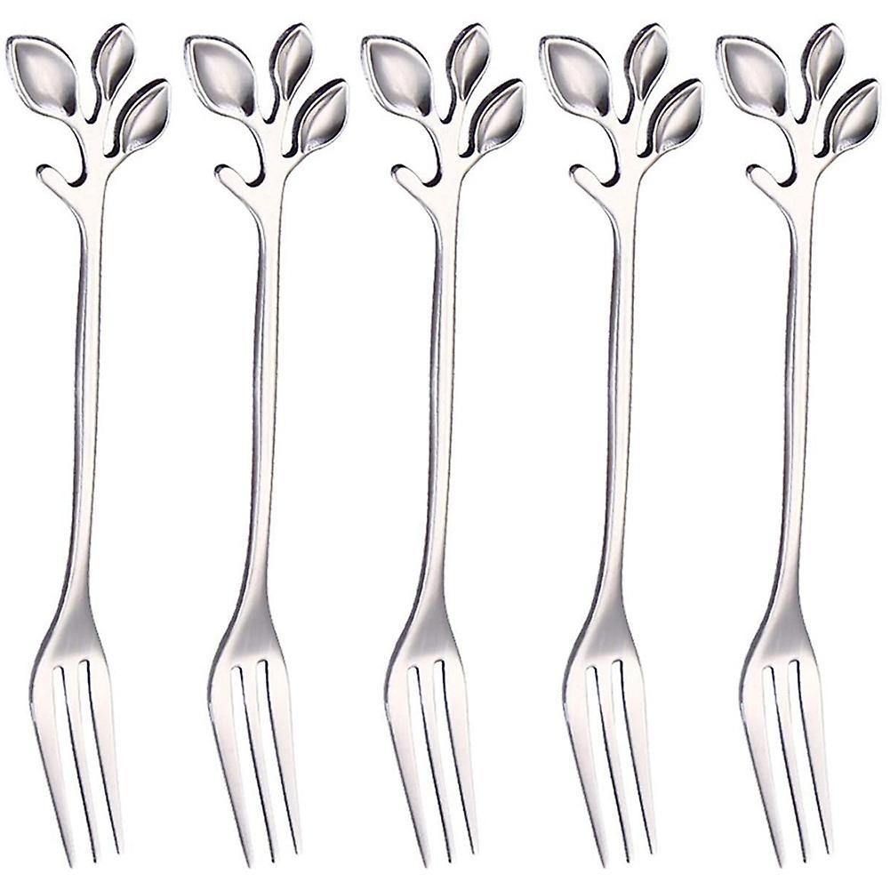 Leaf-shaped Handle Dessert Fork Fruit Salad Meat Kitchen Accessories