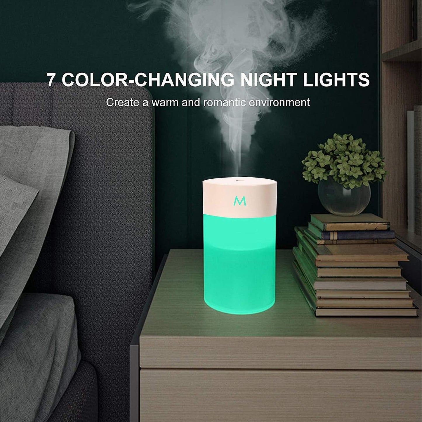 Mist Portable Colorful Night Light Quiet Humidifier for Home Bedroom