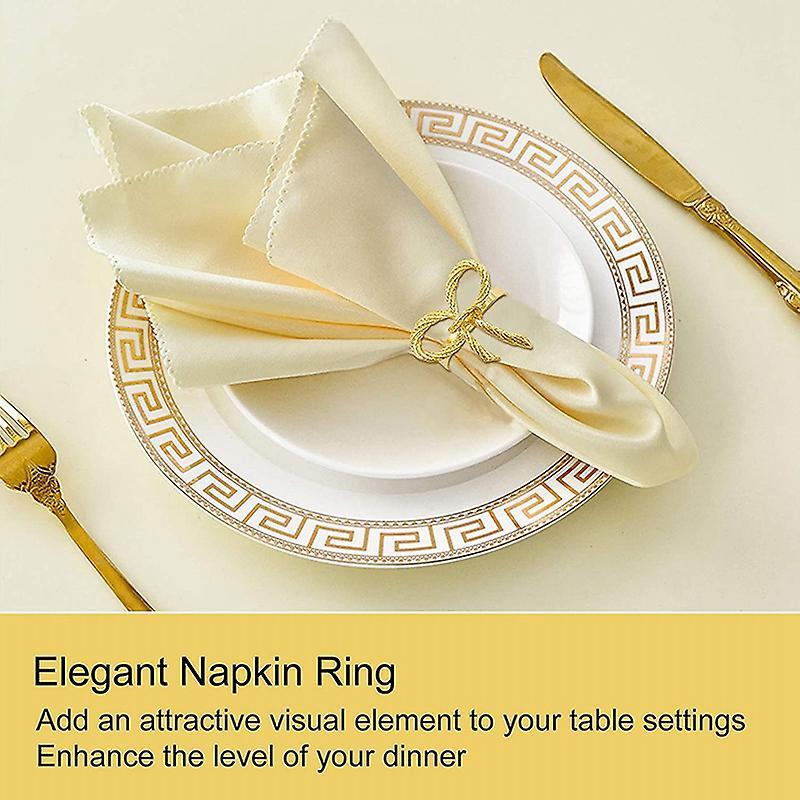 Butterfly Napkins Rings Set Of 6, Gold Napkin Rings Holder