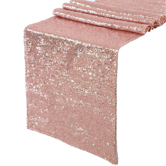 Sparkly Rose Gold Table 12x108 Inch for Wedding Party Table Cloth