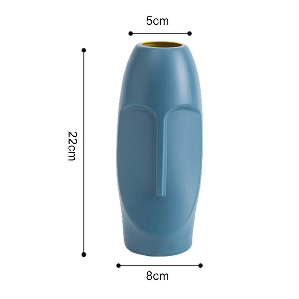 Nordic Minimalist Pe Abstract Decorative Figue Head Shape Vase-green