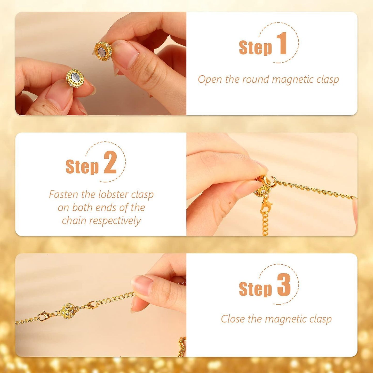 8 Pcs Magnetic Clasps for Jewelry Locking Charms with Lobster Clasp