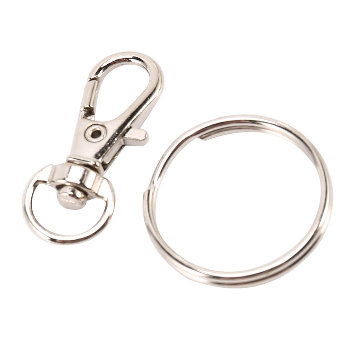 60pieces Key Ring Clip Hooks Snap Hooks with Split Key Rings (silver)