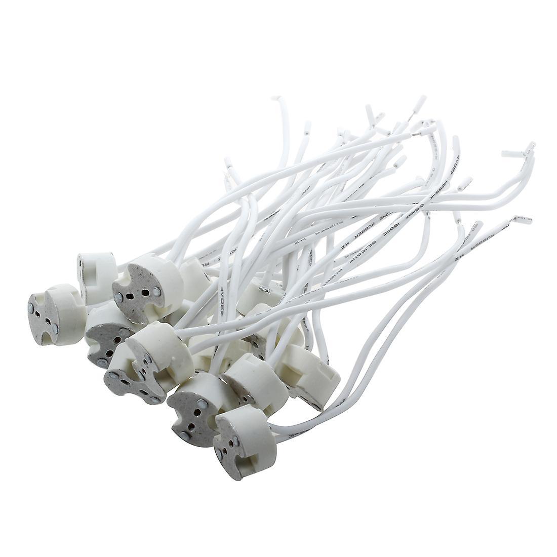 15 Pcs White Mr16 Gu5.3 Ceramic Base Socket Led Light Lamp Holder