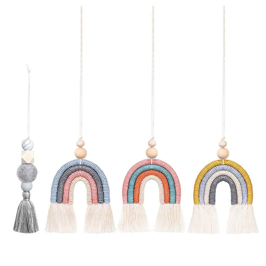 Macrame Car Air Hanging Essential Oil Diffuser Small Boho Rainbow